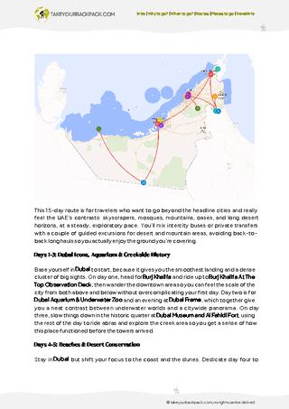 example page 2 from our offline Travel Guide for United Arab Emirates